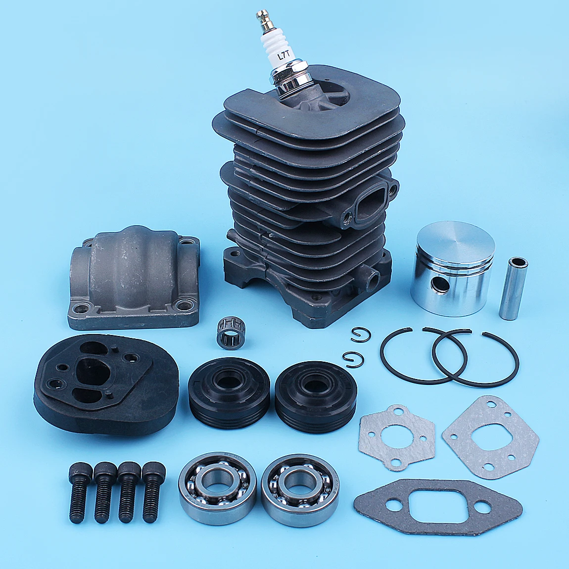 Imagem -02 - Nikasil Cilindro Pistão Manivela Rolamento Vedação Kit Junta para Poulan Pp220 Pp221 Pp260 1950 2150 2250 2450 2550 Sm4018 Motosserra 41 mm