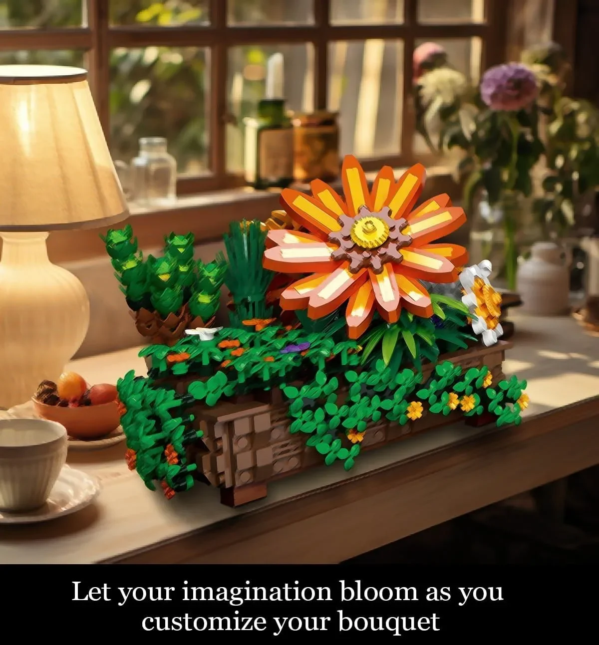 Sunflower Flowers Building Block Kit- Compatible with Lego Flowers,Exquisite Plant Bonsai for Adult Ideal for Display (924 pcs)