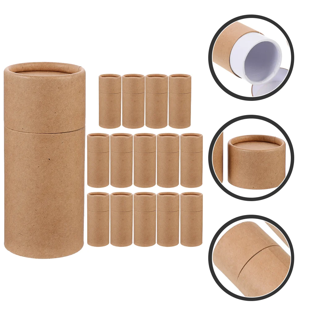 15 Pcs with Cover Essential Oil Bottle Paper Tube Box Cardboard Deodorant Containers Face Mounting Holder