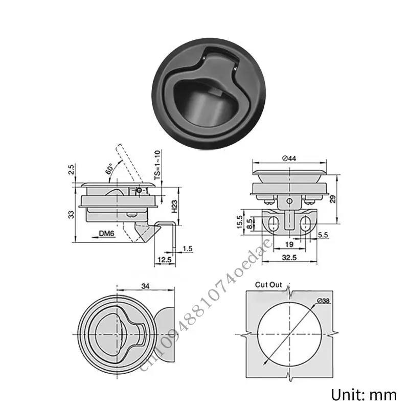 

0XXC Flush Pull Slam for Yacht Marine Cabinet-Hardware Deck Accessories