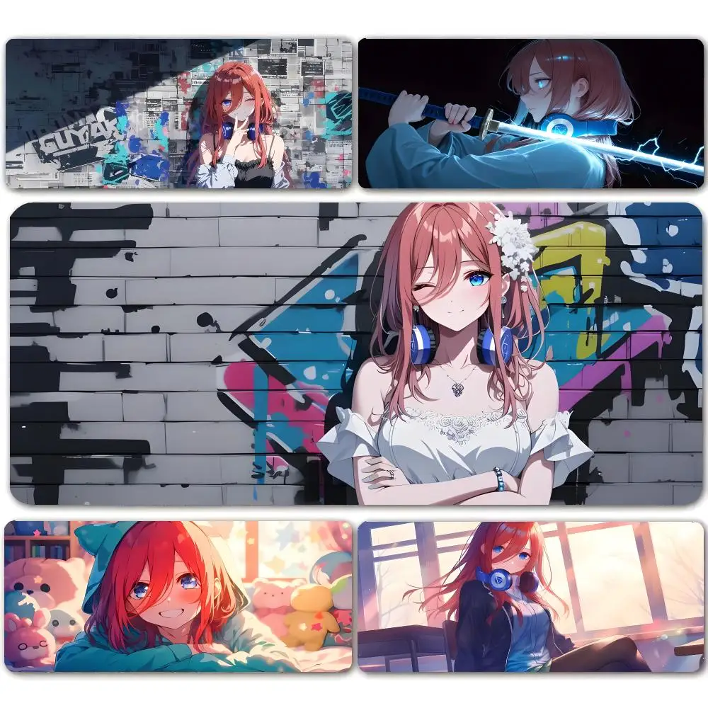 The Quintessential Quintuplets Miku NakanoLarge Mouse Pad For Computer Laptop Keyboard Gaming Desk Mat Gamer Office Accessories