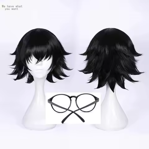Shizuku Murasaki Wig Anime Shizuku Cosplay Wigs or Glassses Black Short Wig Heat Resistant Synthetic Hair Wigs