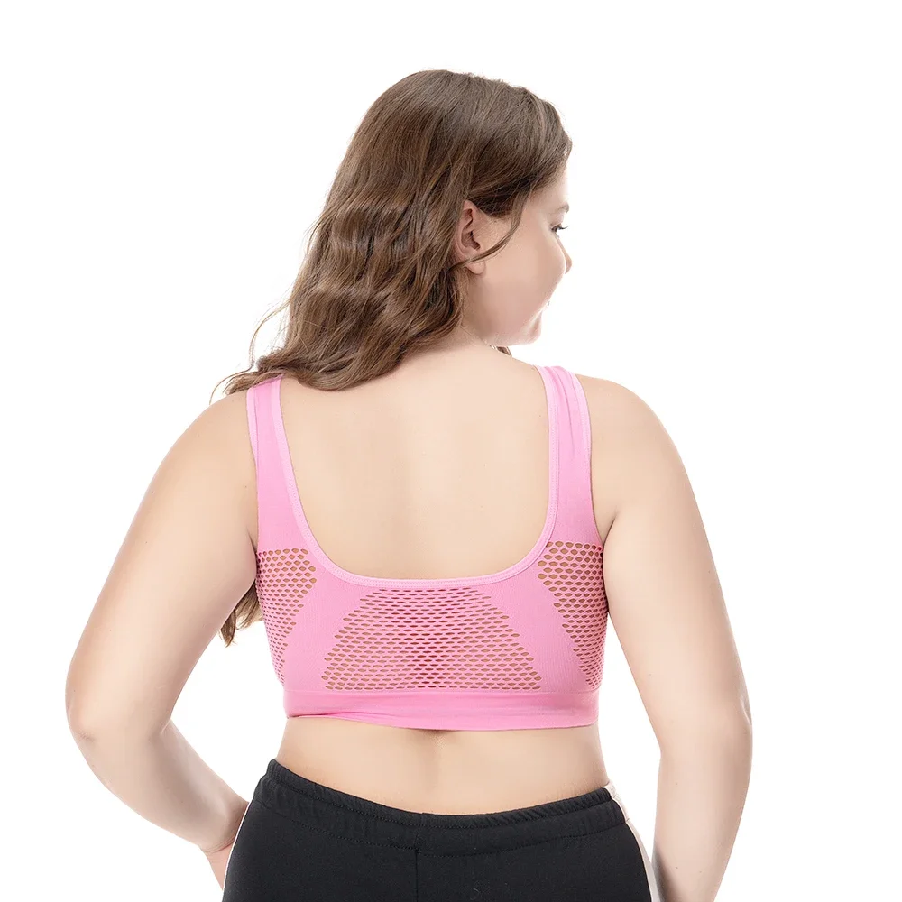 S-6XL Hollow Out Women Sport Bra Fitness Yoga Running Vest Underwear Padded Crop Tops Underwear No Wire-rim gym top bras