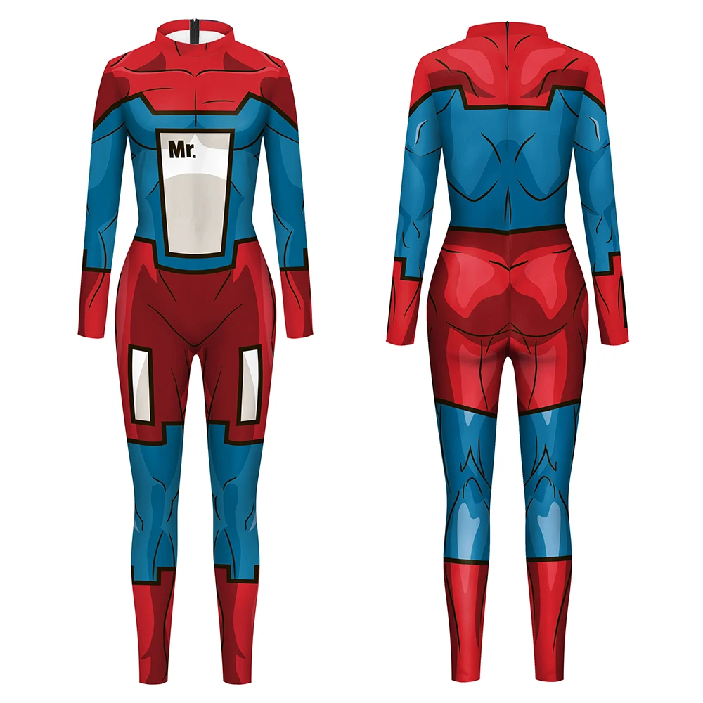 Superhero Cosplay Costume Man Funny Party Clothes Fashion Zentai Suit Halloween Carnival Purim Jumpsuit Long Sleeve Sportwear