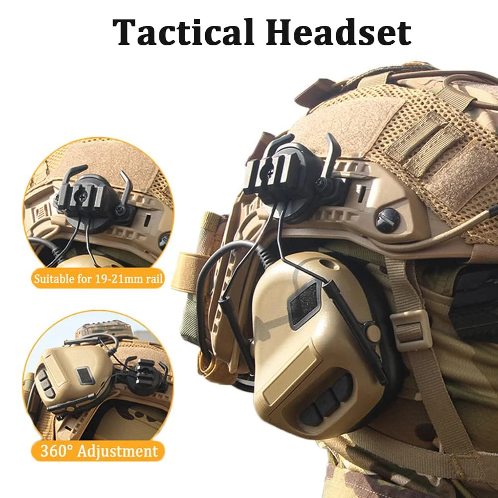 Airsoft Helmet Set with Tactical Headset and Camouflage Helmet Cover for Airsoft Paintball CS Game Hunting Shooting Gear