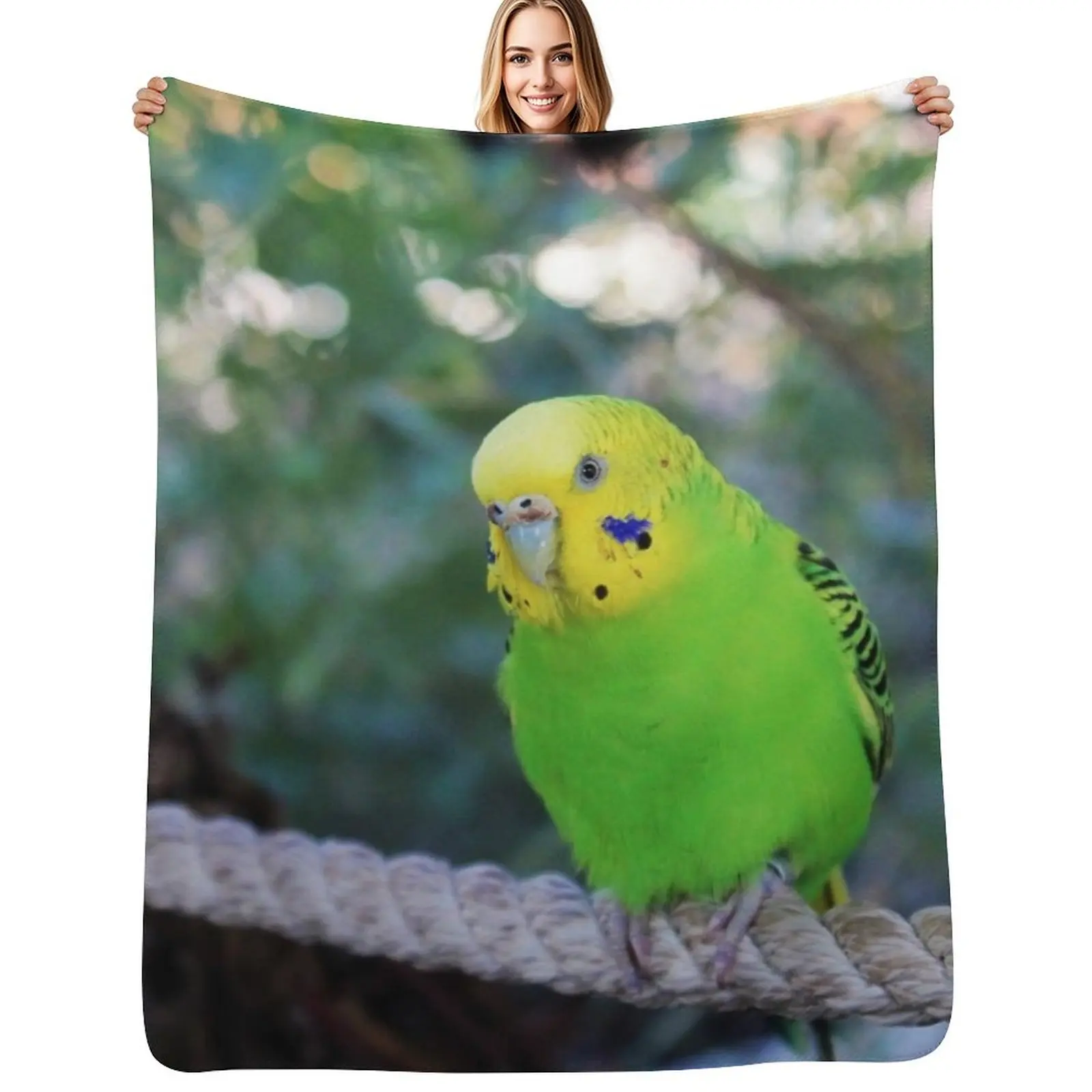 Budgie Throw Blanket Nap Picnic Travel Decorative Beds Bed wednesday Blankets