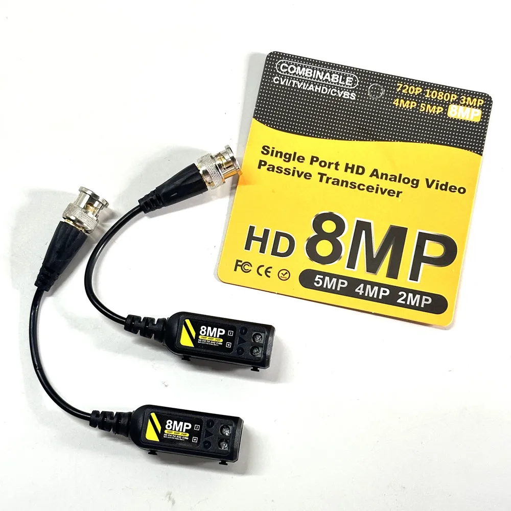 8MP HD BNC Video Balun Connector Passive Transceiver UTP Balun Male BNC CAT5 Cable for CCTV Camera Accessories