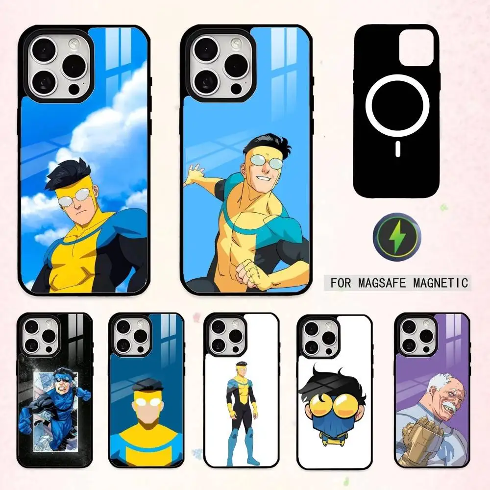 

Чехол для телефона S-Subversive I-Invincible Cartoon для iPhone 17, 16, 15, 14, 13, 12, 11 Plus, Pro Max, магнитный, для беспроводной зарядки Magsafe