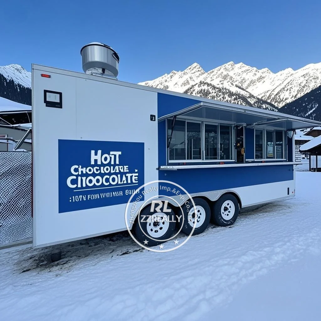 

Portable Kitchen Food Truck Pizza Burger Ice Cream Coffee Concession Food Trailer With Full Equipment