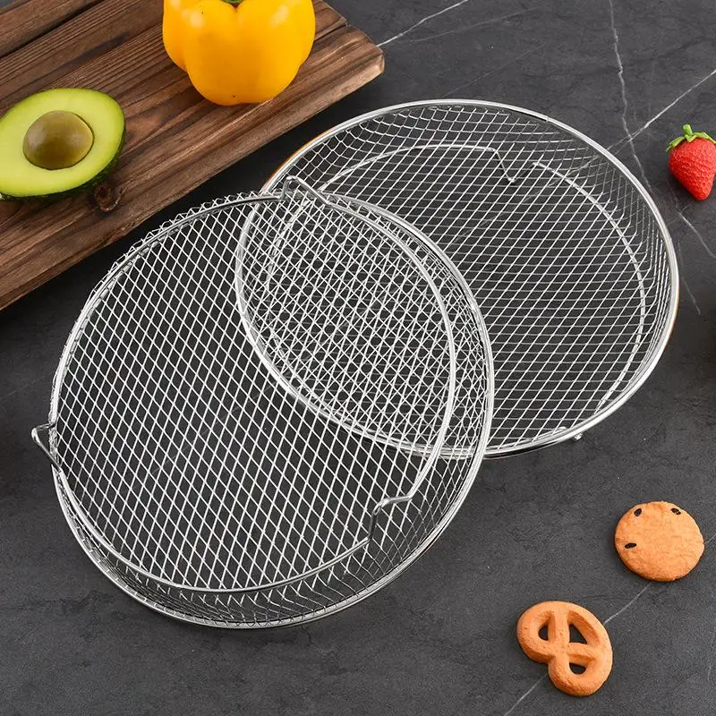 Air Fryer Grille Suitable For Air Fryers Oven Grill Stackable Grill Kitchen Utensils Cook Multiple Foods Stainless Steel