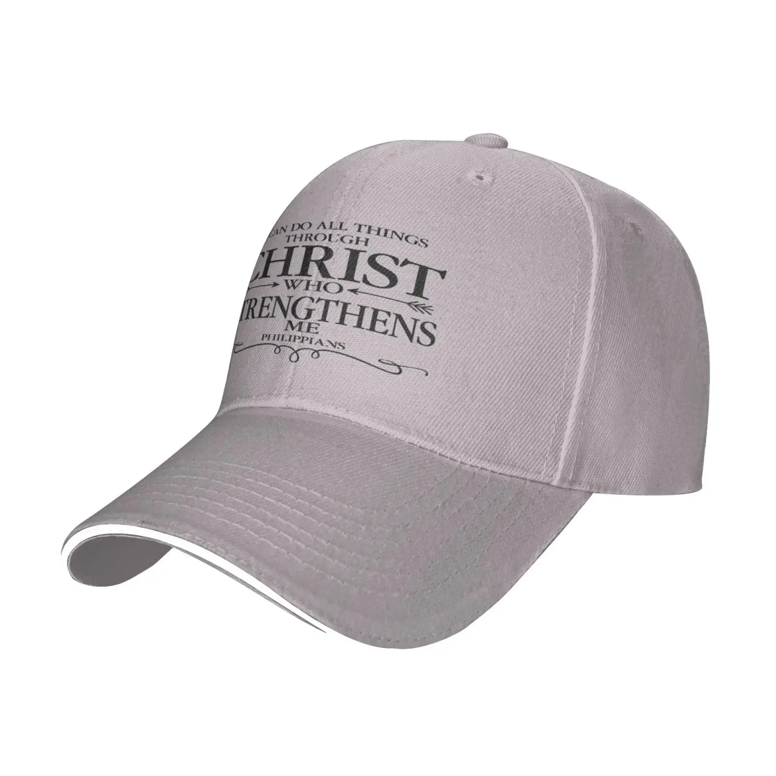 I Can Do All Things Through Christ Print Baseball Cap Women Summer Breathable Beach Hats Fits Men Women Adjustable Hat