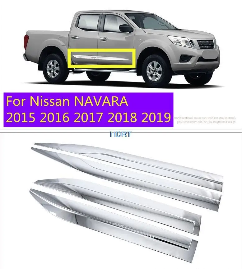 

For Nissan NAVARA 2015 2016 2017 2018 2019 Car Styling Accessories ABS Chrome Side Door Body Molding Moulding Trim strip