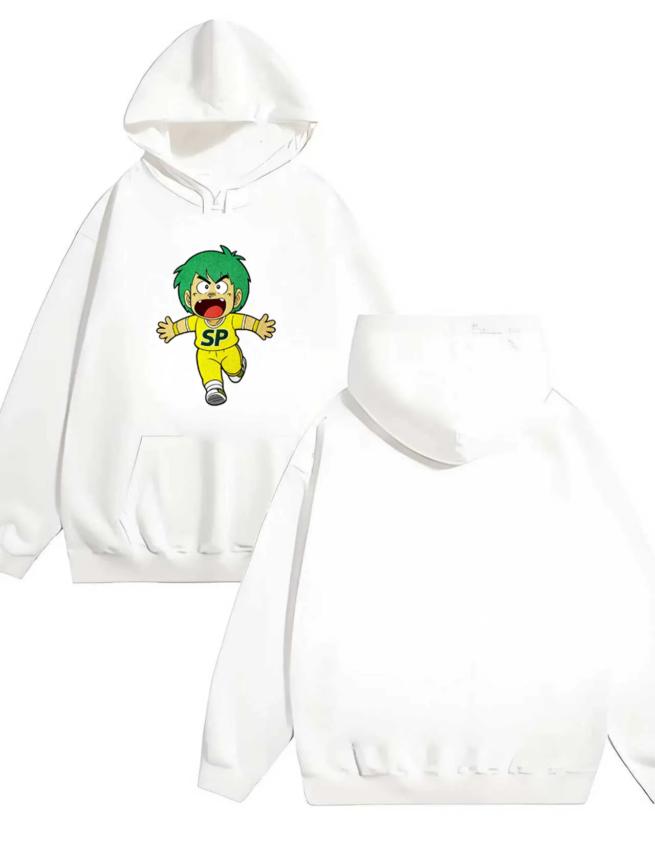 2025 New cartoon character printed hoodie men's and women's casual loose pullover, 330G heavy-duty hooded sweatshirt