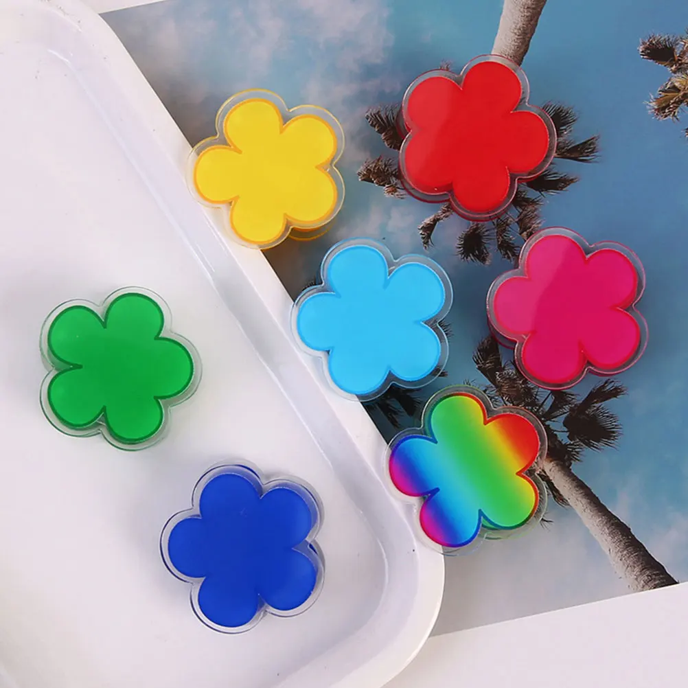 7pcs Cute Flower Acrylic Clips Reusable Kitchen Bag Seals Food Sealing Clips Multifunctional Grip Fastening Tools For
