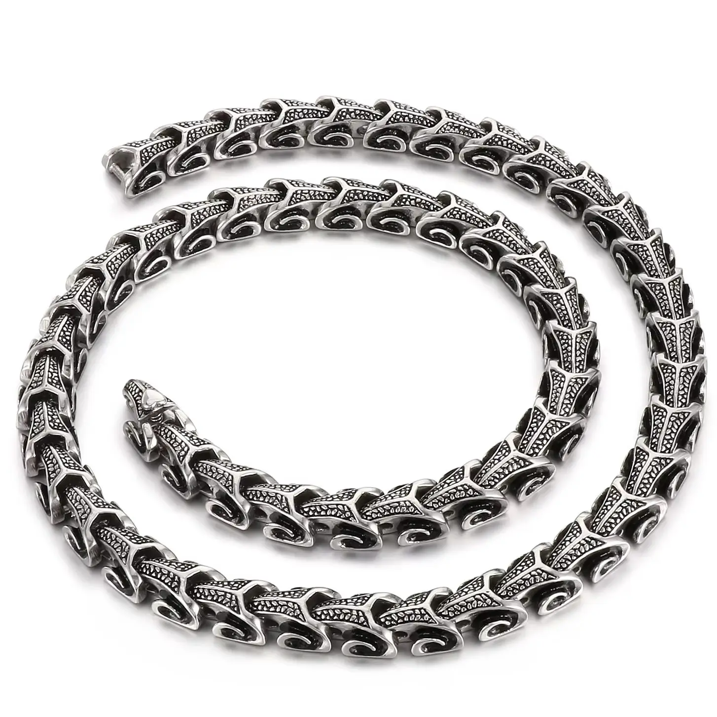 

HaoYi 11mm Punk Snake Chain Animal Link Stainless Steel Men's Necklace Charm Bracelet Gothic Jewelry