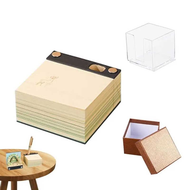 3D Memo Pad Sticky Notes With Tree House Design Sheets Note Cards 3D Memo Pads 3D Sticky Notes Memo Pad Carving Art Notepad For