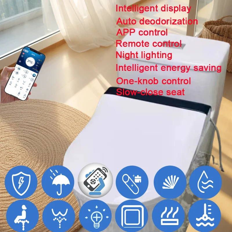 Smart Toilet Seat APP Auto Lid Sanitary Japan Bidet Seat Cuvette Wc Jet Japan Wc Japonais Lavant Sechant Electrique AI Toilet