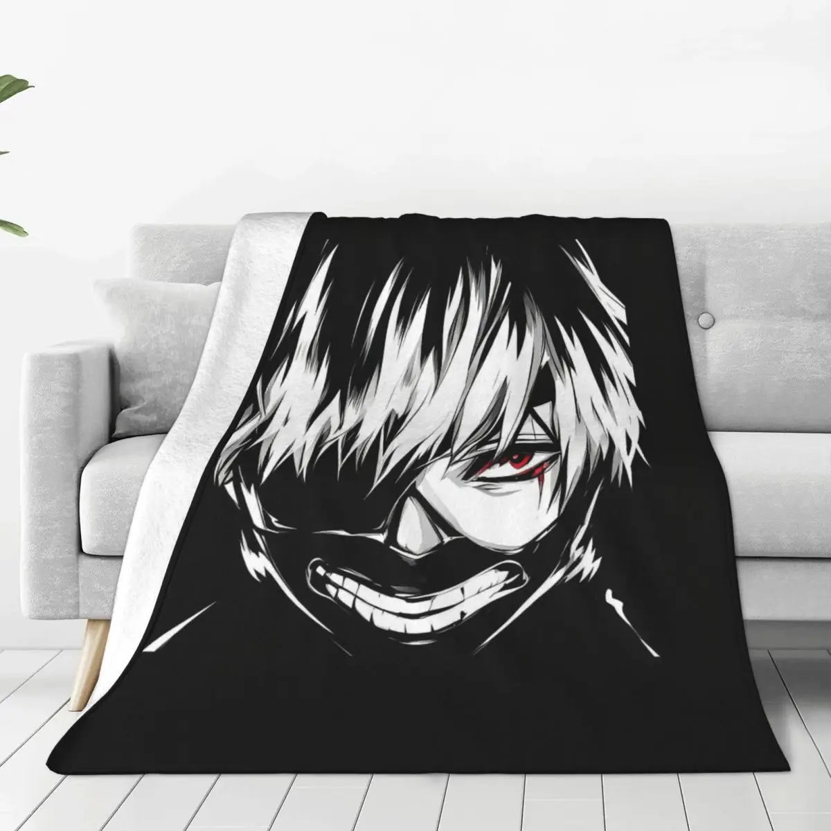 Tokyo Ghoul Anime Blankets Soft Warm Flannel Throw Blanket Bedspread for Bed Living room Picnic Travel Home Couch