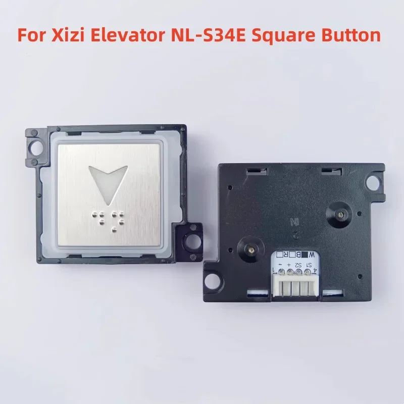 5pcs Elevator Button For Xizi Elevator NL-S34E Square Stainless Steel Outside Call/Cabin Braille Arrow Push Button