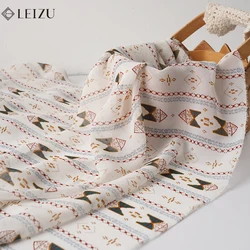 0,5M/2M/1M/0,5M Vintage chiffon print stof vakantie stijl voor doe-het-zelf jurken, shirts, pyjama's, hemdje rokken, strandrokken