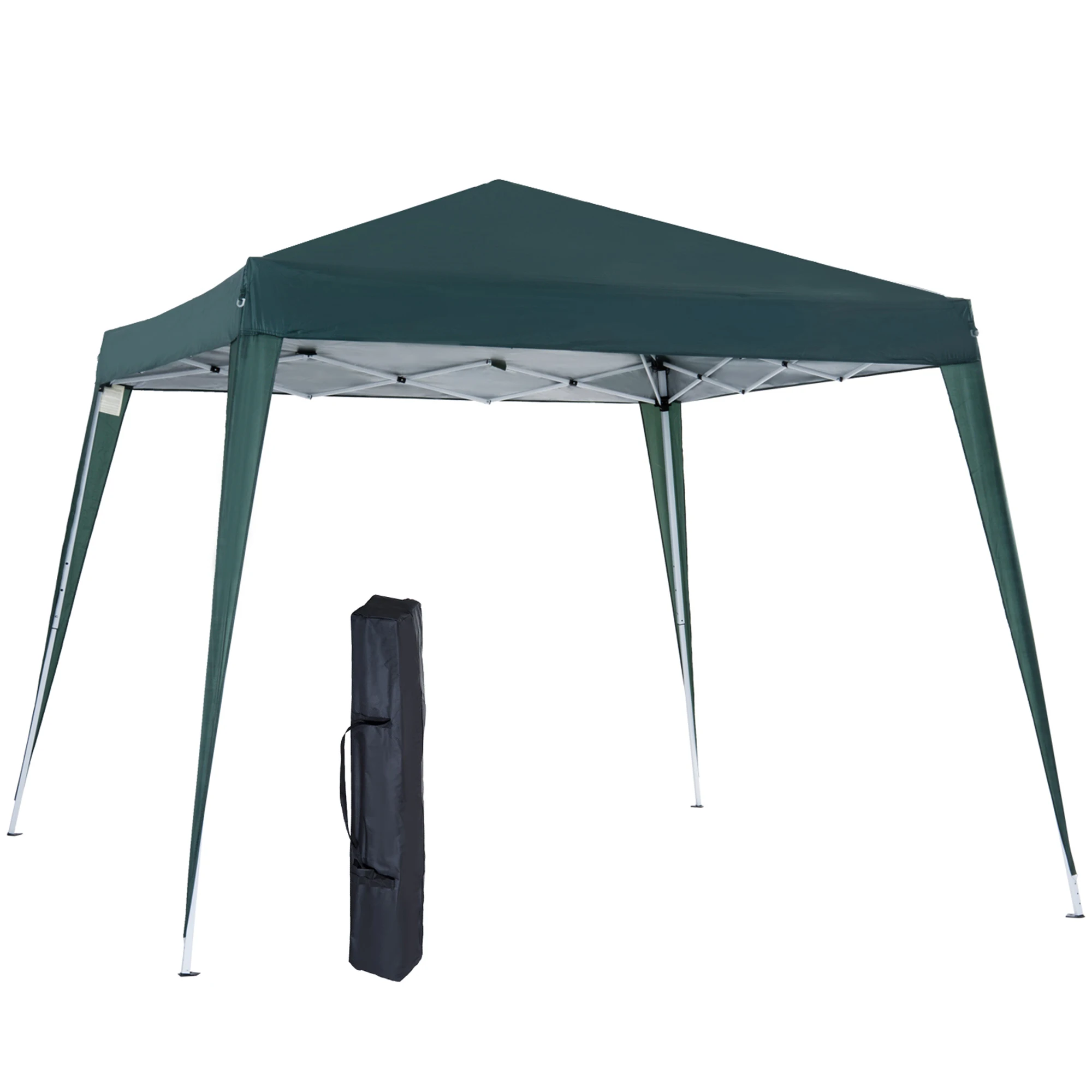 Outsunny Tonnelle de Jardin 3x3m Pop up Tente Pliable Acier Polyester imperméabilisé Anti UV avec Sac de Transport Vert foncé