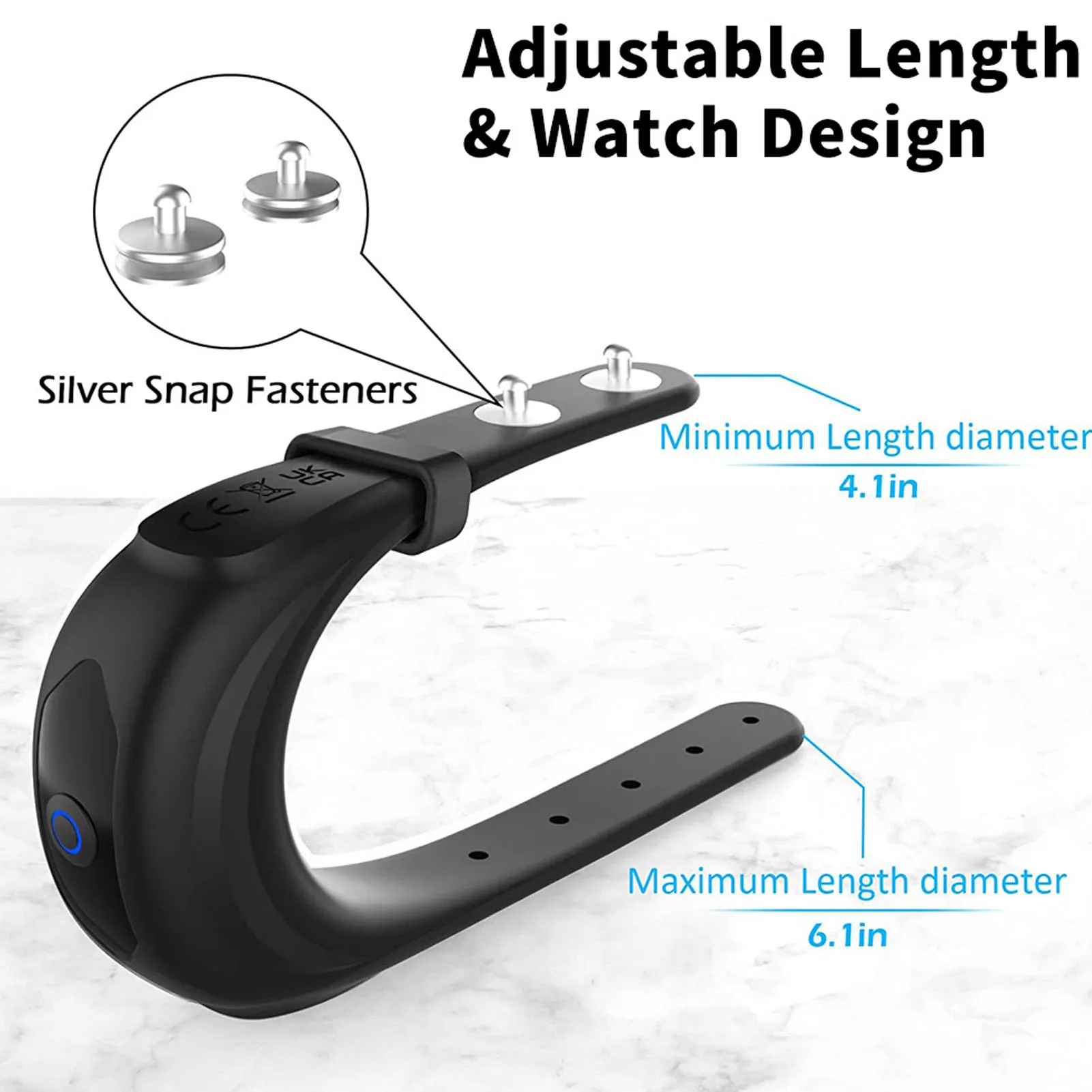 1pcs Male Prostate Massager Sleeve Improve Circulation IPX6 Waterproof Men Prostatic Massager Watch Type Adjust Size Daily Use