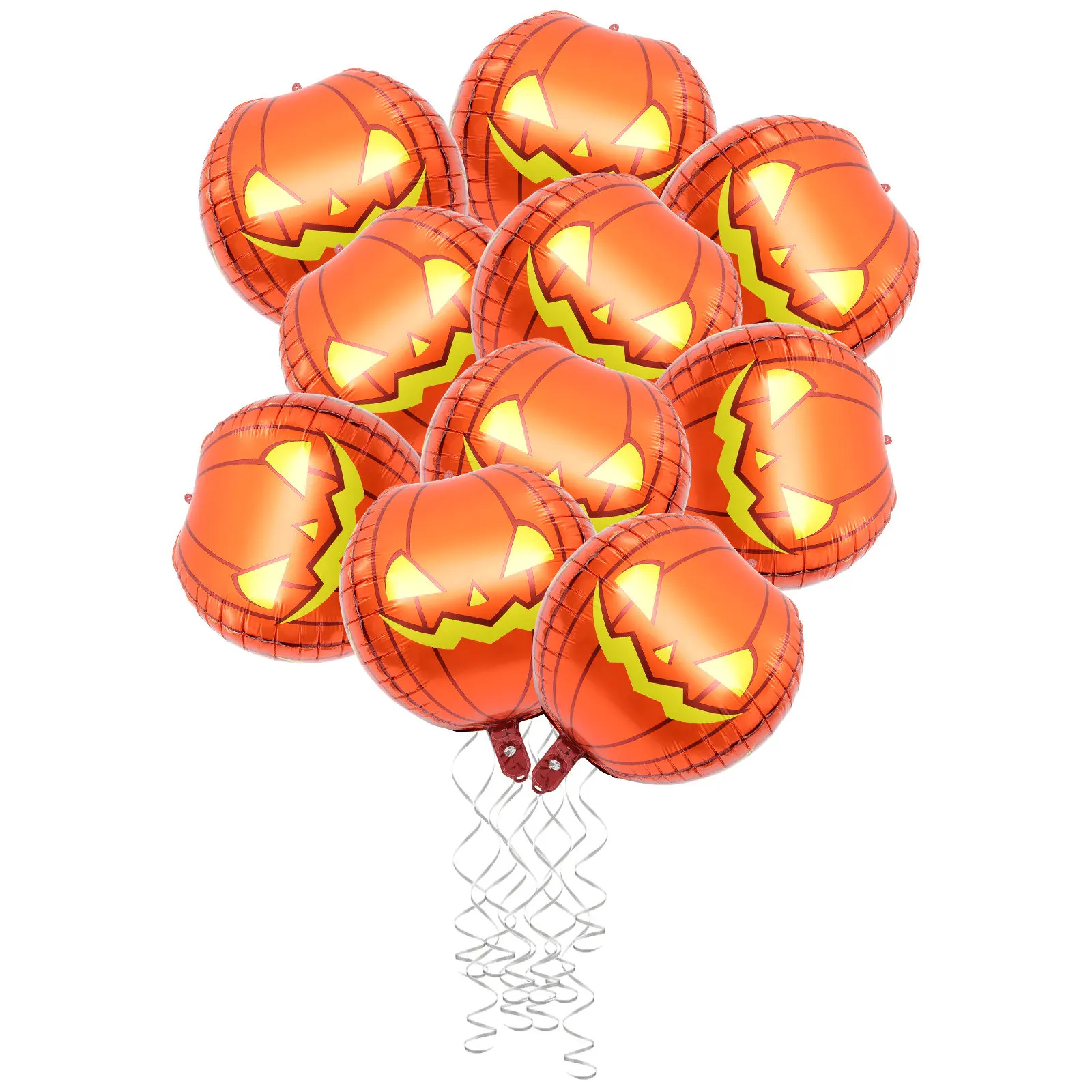 10pcs Pumpkin Balloon Halloween Inflatable Decorative Props Aluminium Film Party Supplies Haunted House Decoration