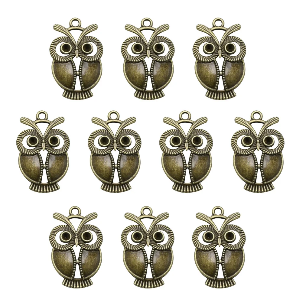 

10 шт., подвески-подвески в виде совы, сплав, винтажный стиль, сделай сам, изготовление ювелирных изделий, ожерелье, браслет, принадлежности для рукоделия, подвески в виде совы, подвеска-подвеска