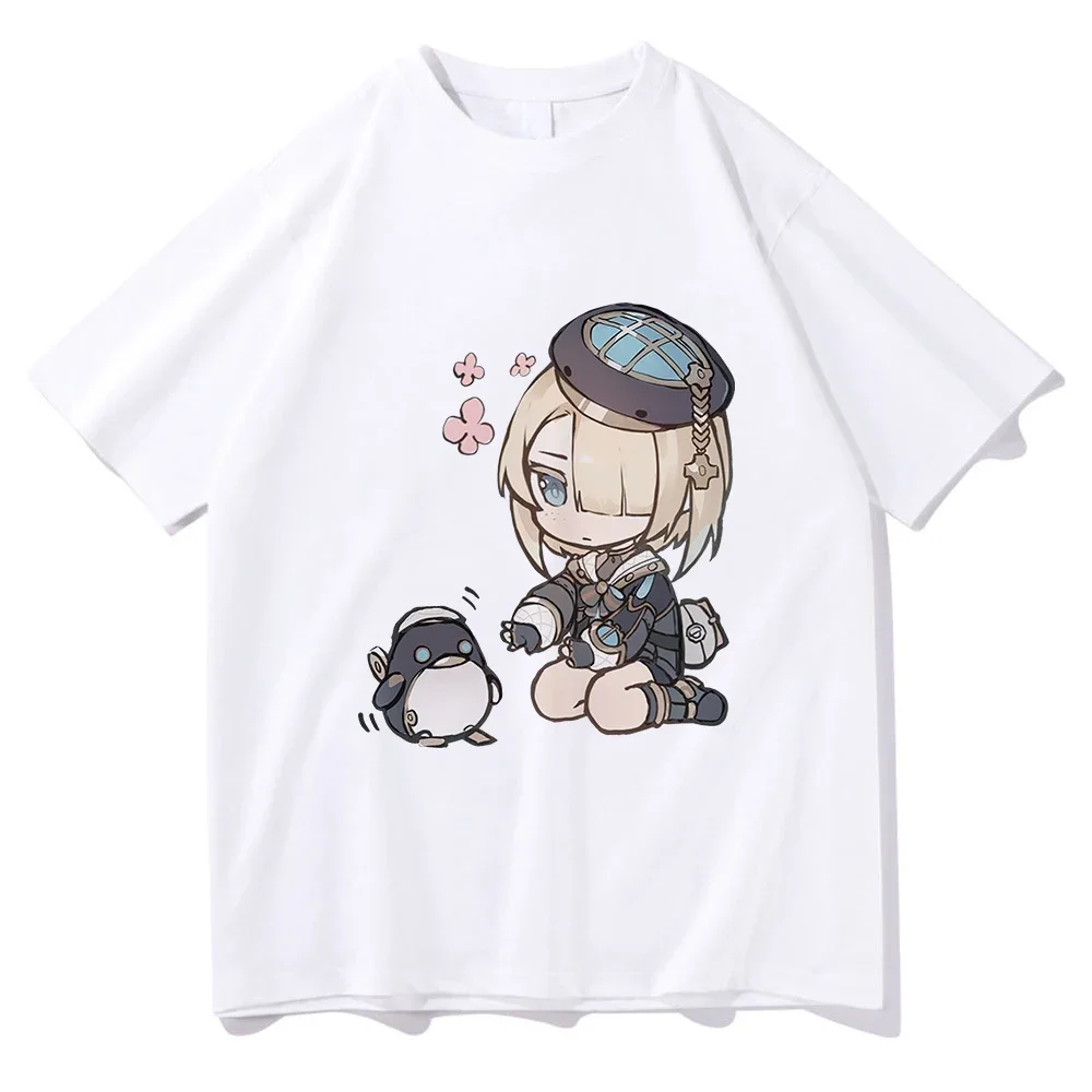 Genshin Impact Print T-shirt Women Kawaii Freminet Chibi Graphic Short Sleeve T Shirt Fashion Harajuku Streetwear Unisex Clothes