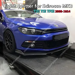 Front Bumper Lip Splitter for Volkswagen Scirocco MK3 TDI TSI TFSI 2008-2014 Spoiler Diffuser Body Aero Kits Tuning Mods Gloss