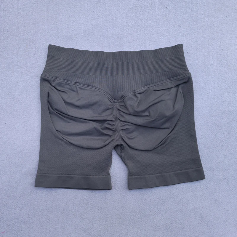 Gym Shorts Frauen Fitness Sport Biker Shorts 4,5" Low Ribbed Band Yoga Shorts Workout Scrunch Butt Nahtlose Leggings – Detail 22