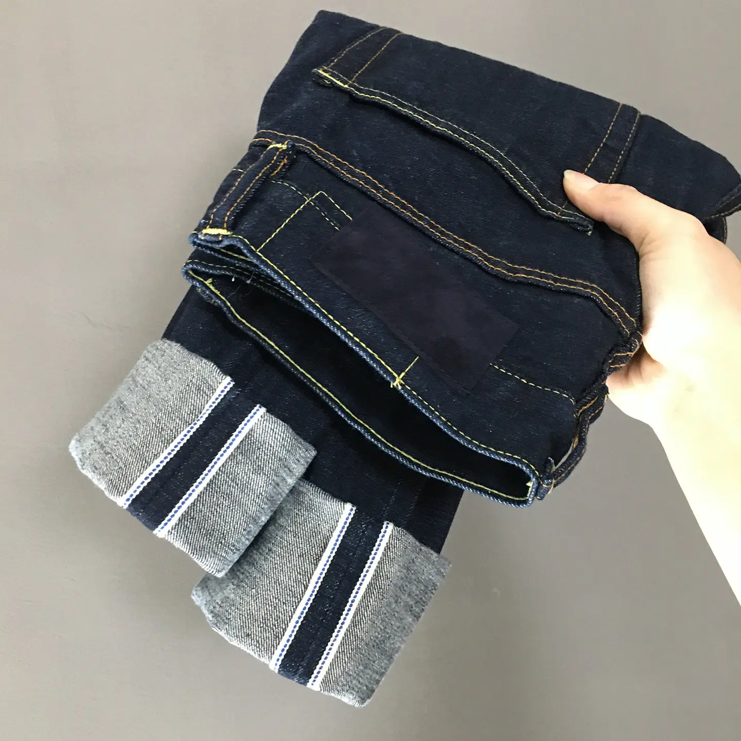 

American Vintage Raw Selvedge Denim Jeans for Men 14.5oz 100% Cotton Washed Slim Tapered Straight Leg Non-Stretch Durable Pants