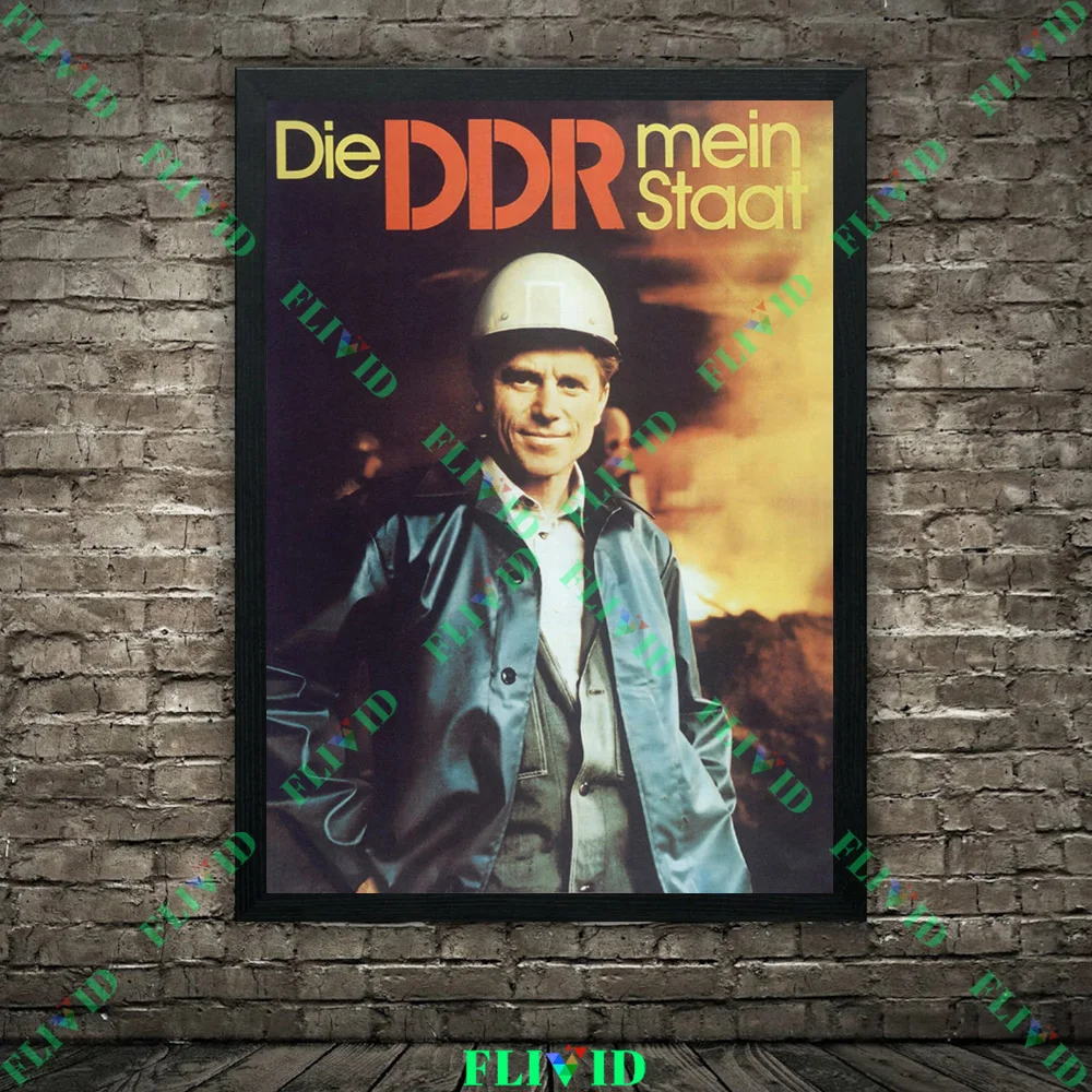GDR الدعاية المشارك SED الرسم على لوحات القماش الجدارية DDR ألمانيا الشرقية طباعة الوحدة الاشتراكية حفلة ملصق فني ديكور غير المؤطرة