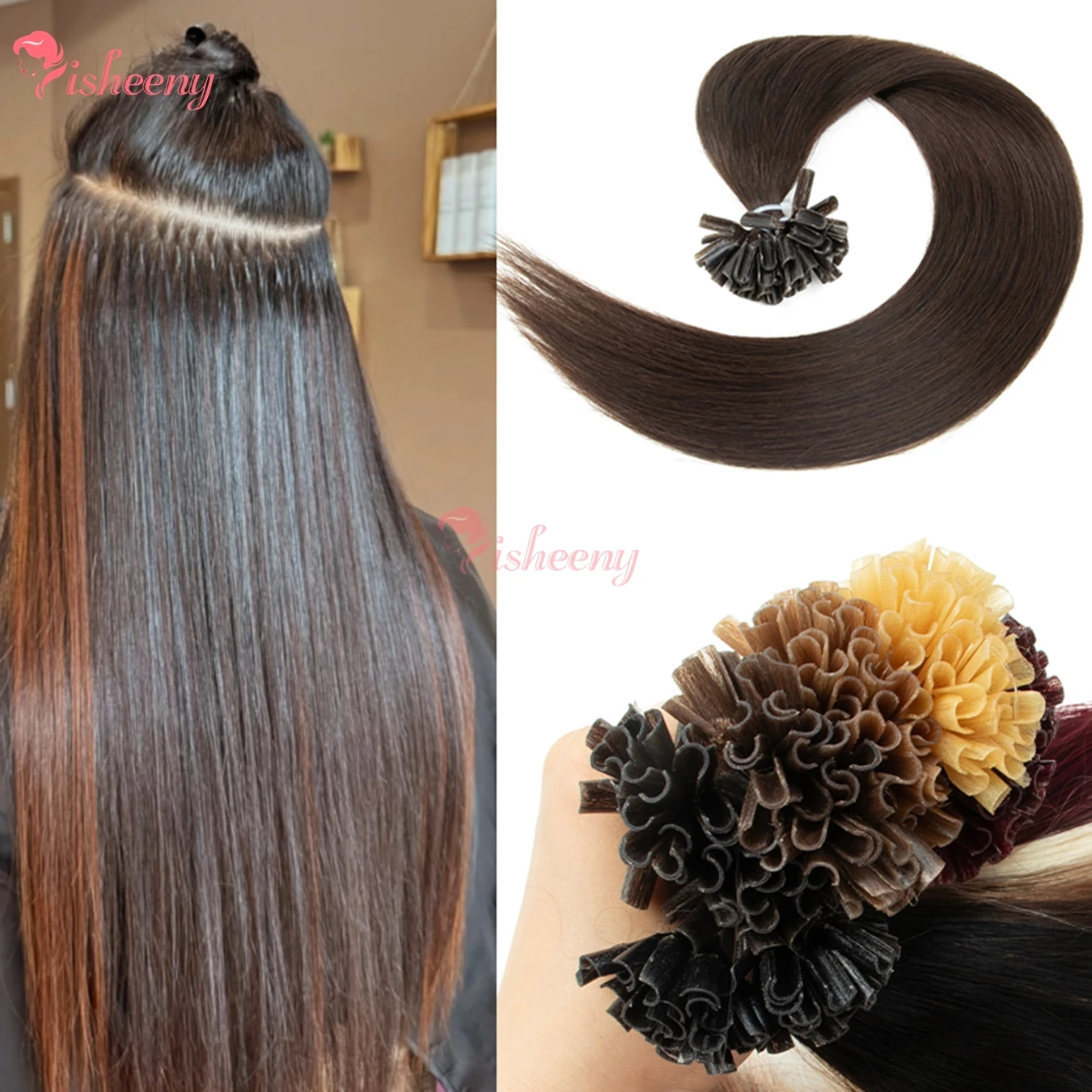 

Наращивание волос U-типа, 12-20 дюймов, прямые, кератиновые, натуральные волосы, 50 шт./упак., салонное качество