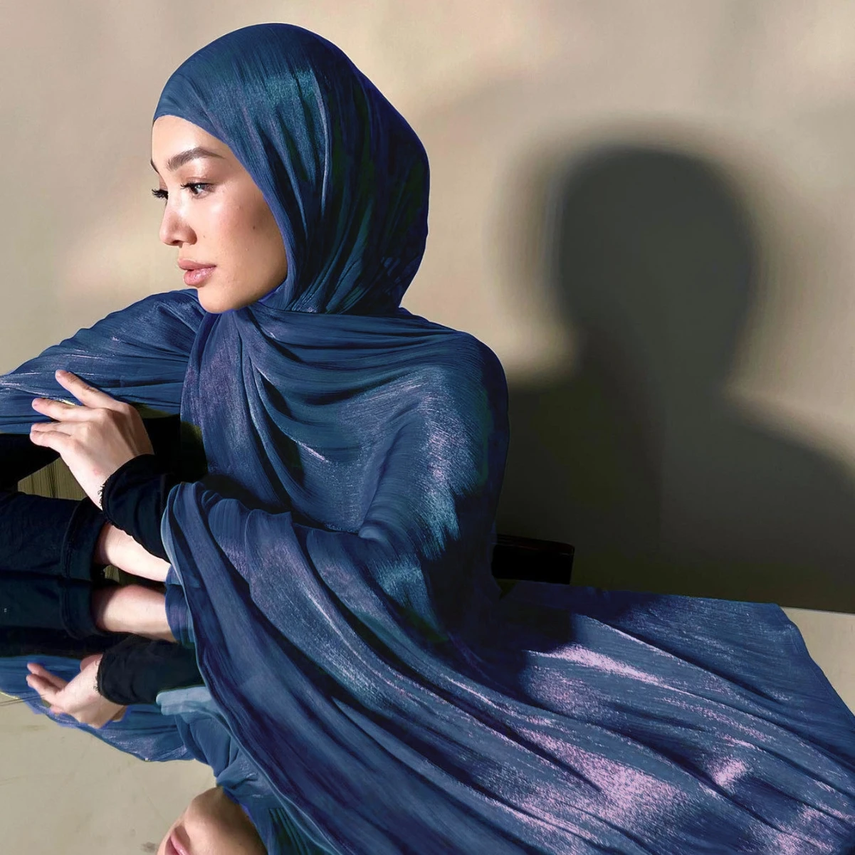 Écharpe Hijab pour Femme Musulmane, Longue, Brillante, Légère, Douce, Turban, Châle en Organza, Satin Scintillant, 18 Couleurs