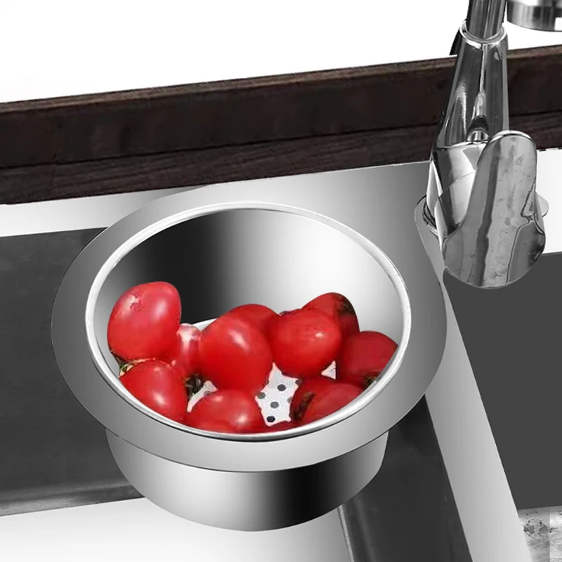 Stainless Steel Swan Sink Strainer Basket Removable Goosehead Storage Drainage Basket Goosehead Hanging Wet & Dry Drainage Racks