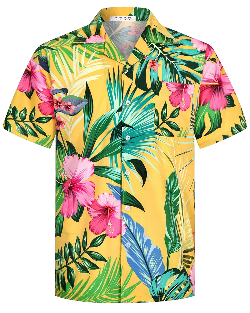 Camisa hawaiana de manga corta para Hombre, camisa informal con estampado de árbol de coco, Aloha de playa, 6XL talla grande, Verano