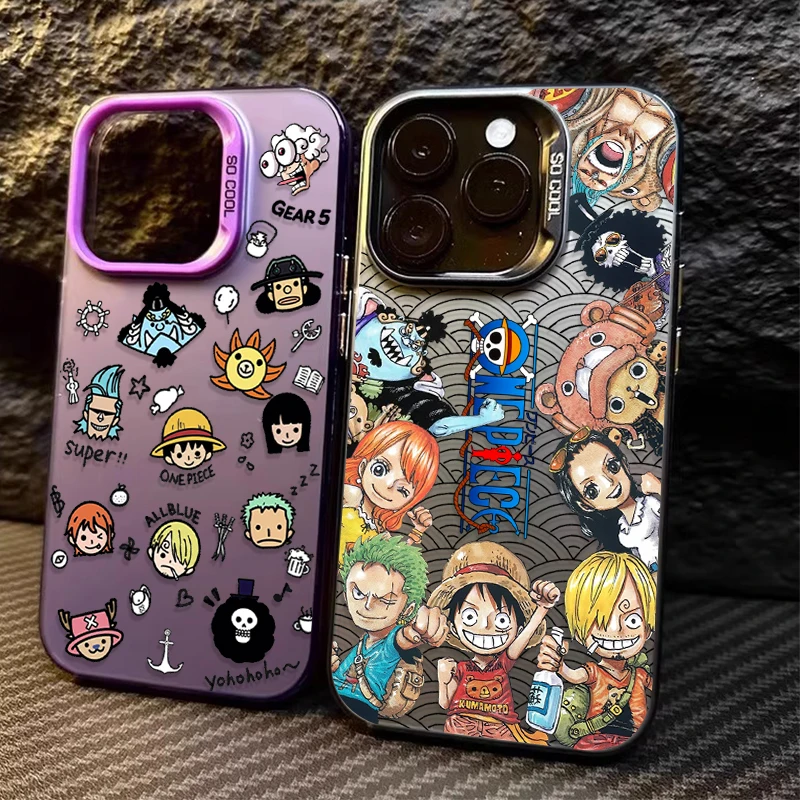One Piece STRAW HATS Luffy Nami Zoro Sanji Case for iPhone 12 17 Air Pro Max 16 15 11 14 13 Pro Max XS X XR Plus 8 7 SE 2020
