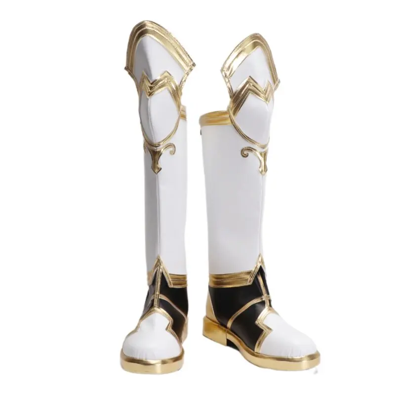 Anime Fire Emblem Celica Cosplay Shoes White Long PU Leather Boots For Halloween Carnival