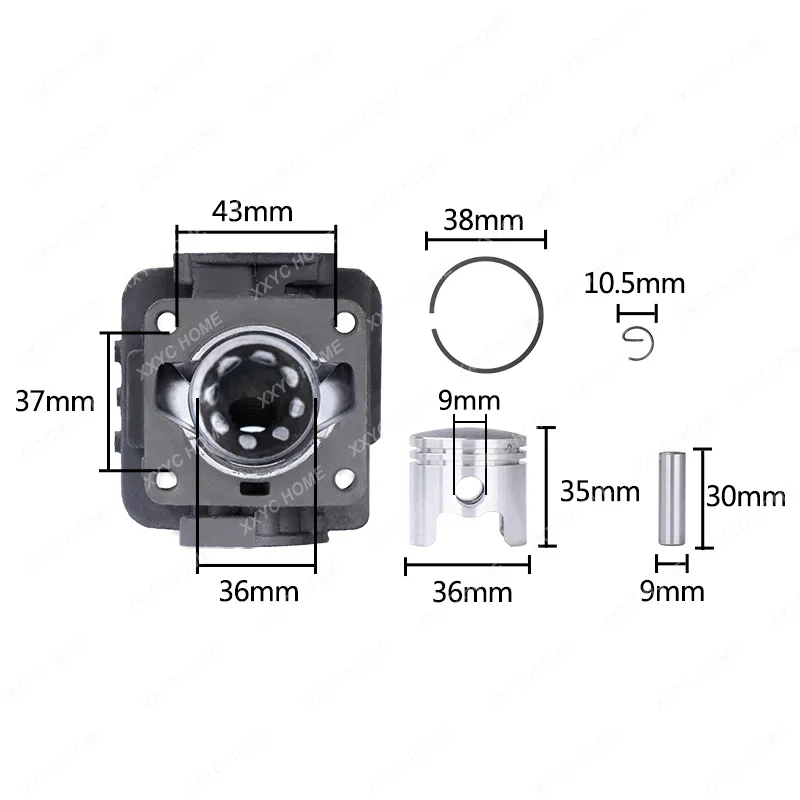 1E36F-5B Cylinder Piston Ring Kit  BC 33 / 32.6CC Lawn mowers. Replacement parts for brush cutters