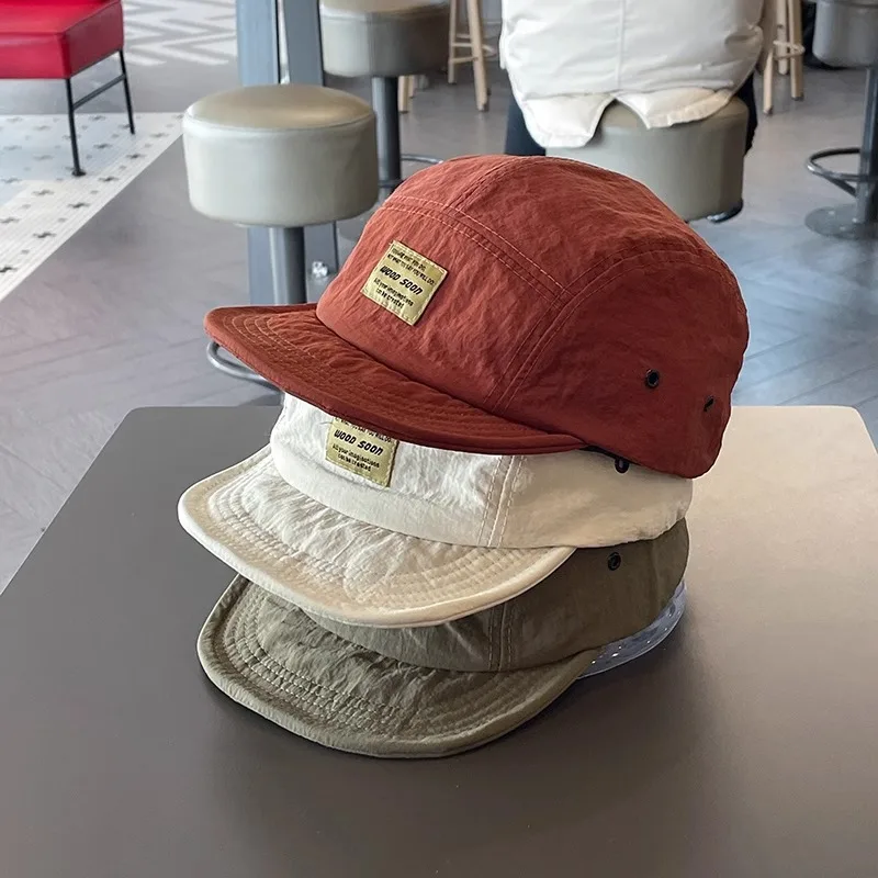 Quick-Drying Japanese Style Short Brim Retro Five-Panel Hat Outdoor Duckbill Cap Four Seasons Soft Brim Baseball Cap