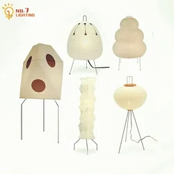 Lámpara de pie LED japonesa wabi-sabi Akari Noguchi Yong, iluminación interior decorativa de papel de arroz E27, sofás de sala de estar/té, dormitorio y Bar