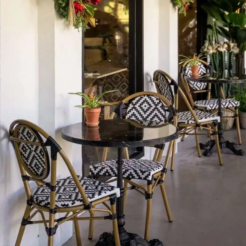 레트로 등나무 정원 가구 세트 방수 북유럽 자연 발코니 정원 가구 세트 성인 이동 Tuinmeubelen 장식