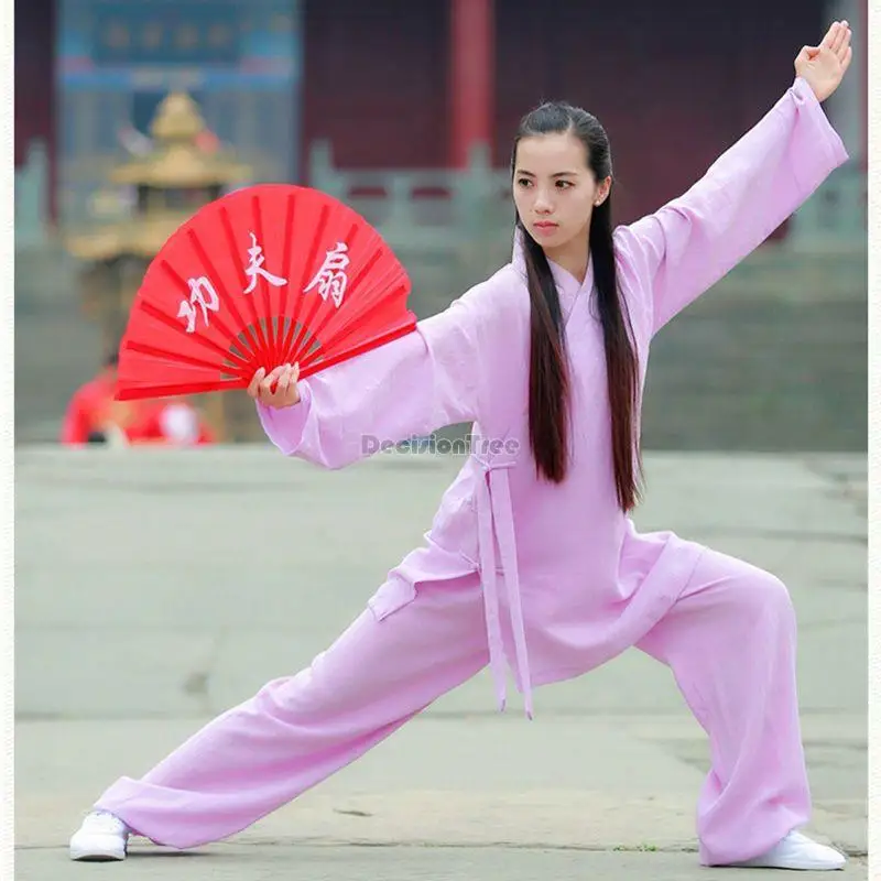 2023 chińskie tradycyjne wudang len taiji dress treningowy sukienka sztuki walki sukienka na występy zen suit w47