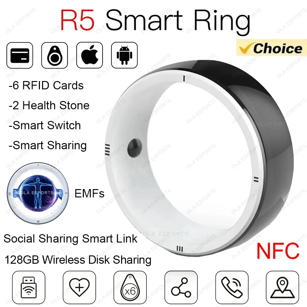 2024 Лидер продаж R5 Smart Ring Кольцо для хранения карт доступа Интеллектуальные кольца здоровья GPS IC ID NFC 6 карт 128 ГБ Обмещение беспроводного диска