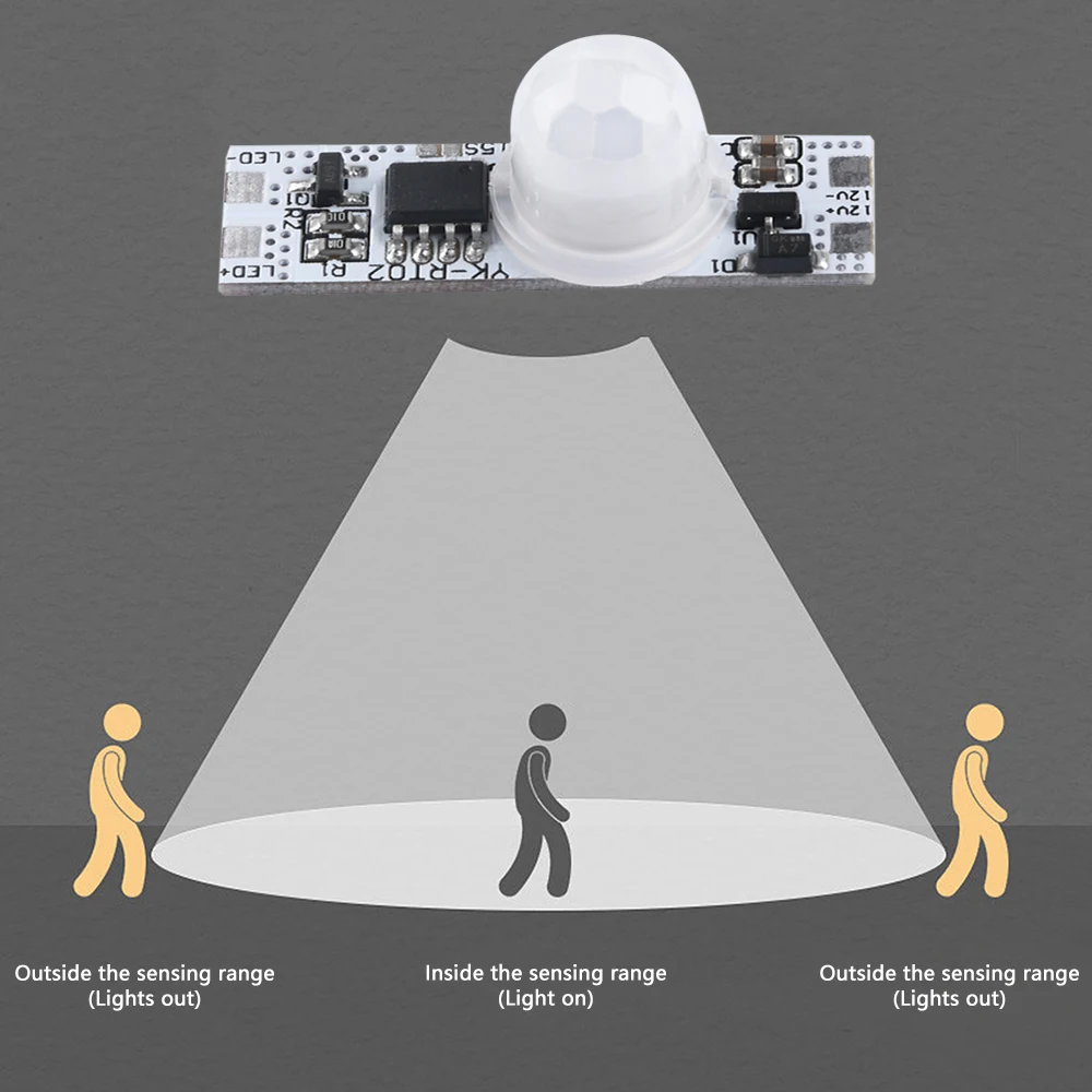 DC 5-24V 12V Ceiling PIR Motion Sensor Switch Module 5A IR Infrared Induction Body Sensor Detector Controller Switch