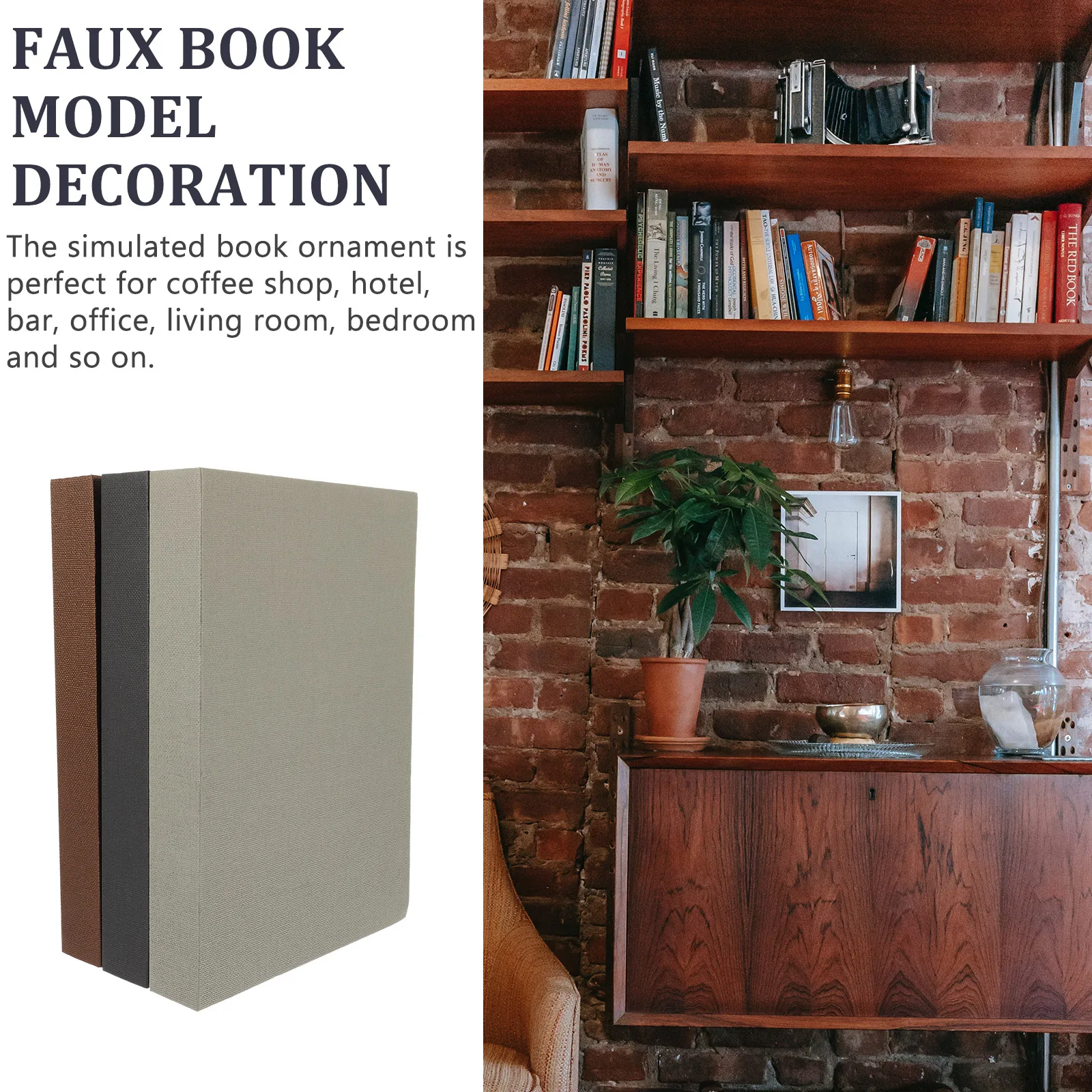 

3 Pcs Imitation Book Decoration Decorative Books for Display Bookshelf Accessories Coffee Table Home Objects Fake Decorations