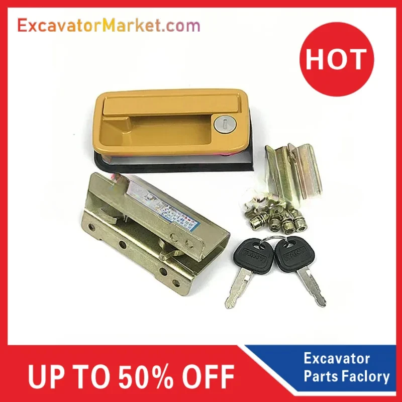 

For high quilaty Sany Excavator SY55/60/65/70/75/85/95 Hood Lock Head Rear Door Lock Accessories Toolbox Back Cover Lock