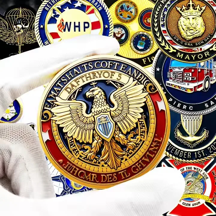 

High Quality 3D Zinc Alloy Brass Rope Edge Soft Enamel Coins Custom Coins Engraved Challenge Coin Manufacturer