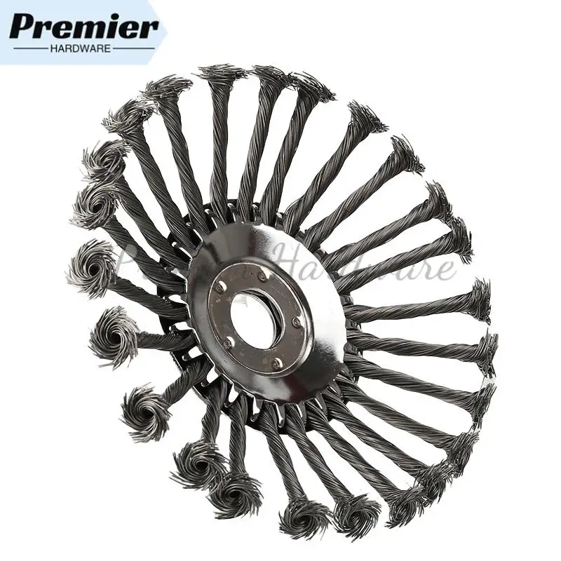 رأس تشذيب قاطع الفرشاة الدوارة من أسلاك الفولاذ مقاس 8 بوصة - شفرة الأعشاب لقادين السلاسل، مثالية لأجزاء إزالة الطحلب والعشب والصدأ